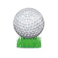 Golf ball on grass isolated