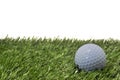 Golf Ball on Grass with White Background Royalty Free Stock Photo
