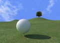 Golf-ball on green