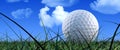 Golf Ball On Green Grass Royalty Free Stock Photo