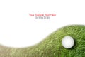 Golf ball on green grass background Royalty Free Stock Photo