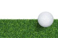 Golf ball and green grass background with area for copy space. Vector. Royalty Free Stock Photo