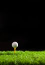 Golf ball on green grass field Royalty Free Stock Photo