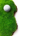 Golf ball on green grass Royalty Free Stock Photo