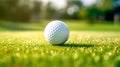 golf ball on a green grass field in nature Royalty Free Stock Photo