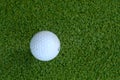 Golf ball green grass ready Royalty Free Stock Photo