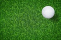 Golf ball on green grass texture background. Vector. Royalty Free Stock Photo