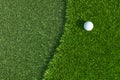 Golf ball on green tee