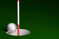 Golf Ball Hole In One, 3D Rendering Royalty Free Stock Photo