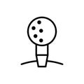 Golf ball icon line isolated on white background. Black flat thin icon on modern outline style. Linear symbol and editable stroke Royalty Free Stock Photo