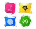Golf ball icons. Laurel wreath award symbol. Vector