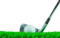 Golf ball and iron club Royalty Free Stock Photo