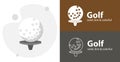 Golf ball vector flat icon with sport solid, line icons Royalty Free Stock Photo