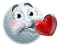 Golf Ball Kissing Heart Emoticon Emoji Icon Face