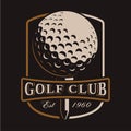 Golf ball logo on dark background