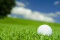 Golf Ball on lush fairway