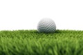 Golf Ball On Lush Green Lawn Against Empty Backdrop - Generative AI Royalty Free Stock Photo