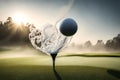 A golf ball in mid-flight Royalty Free Stock Photo