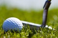 Golf Ball and Putter 1 Royalty Free Stock Photo