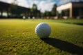 Golf ball, putting green, and the hole Royalty Free Stock Photo
