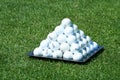 Golf ball pyramid Royalty Free Stock Photo
