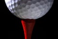 Golf Ball on Red Tee Royalty Free Stock Photo