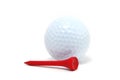 Golf Ball and Red Tee Royalty Free Stock Photo