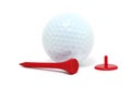 Golf Ball, Red Tee, and Marker Royalty Free Stock Photo