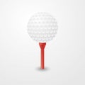 Golf ball on a red tee vector illustration isolated on white background Royalty Free Stock Photo