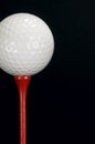 Golf Ball Red Tee - vertical Royalty Free Stock Photo