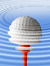 Golf ball reflection Royalty Free Stock Photo