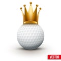 Golf ball with royal crown of queen Royalty Free Stock Photo