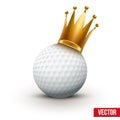 Golf ball with royal queen crown Royalty Free Stock Photo