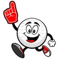 Golf Ball Running with Foam Finger Royalty Free Stock Photo