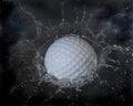 Golf ball splash Royalty Free Stock Photo