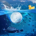 Golf ball splash.