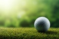 Golf ball with sport background design for banner with copy space. Royalty Free Stock Photo