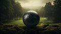 Golf ball with sport background design for banner with copy space. Royalty Free Stock Photo