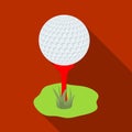 Golf ball on the stand.Golf club single icon in flat style vector symbol stock illustration web. Royalty Free Stock Photo