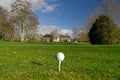 Golf ball on the tee Royalty Free Stock Photo