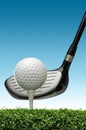 Golf ball on tee Royalty Free Stock Photo