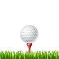 Golf ball on a tee Royalty Free Stock Photo