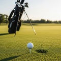 Golf ball on tee Royalty Free Stock Photo