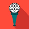 Golf ball on a tee flat icon Royalty Free Stock Photo