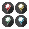 Golf ball on a tee flat icon Royalty Free Stock Photo