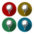 Golf ball on a tee flat icon Royalty Free Stock Photo