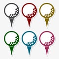 Golf ball on a tee flat icon Royalty Free Stock Photo