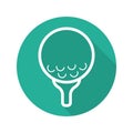 Golf ball on tee. Flat linear long shadow icon Royalty Free Stock Photo