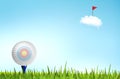 Golf ball on the tee off Royalty Free Stock Photo