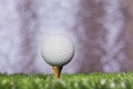 Golf ball on tee pegs Royalty Free Stock Photo